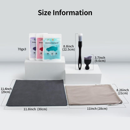 AX2V 7Pcs Car Interior Detailing Cleaning Kit, Detailing Brush Set,Clean Gel, Wash Kit, Cleaning Tools for Car,Keyboard and Interior Cleaning