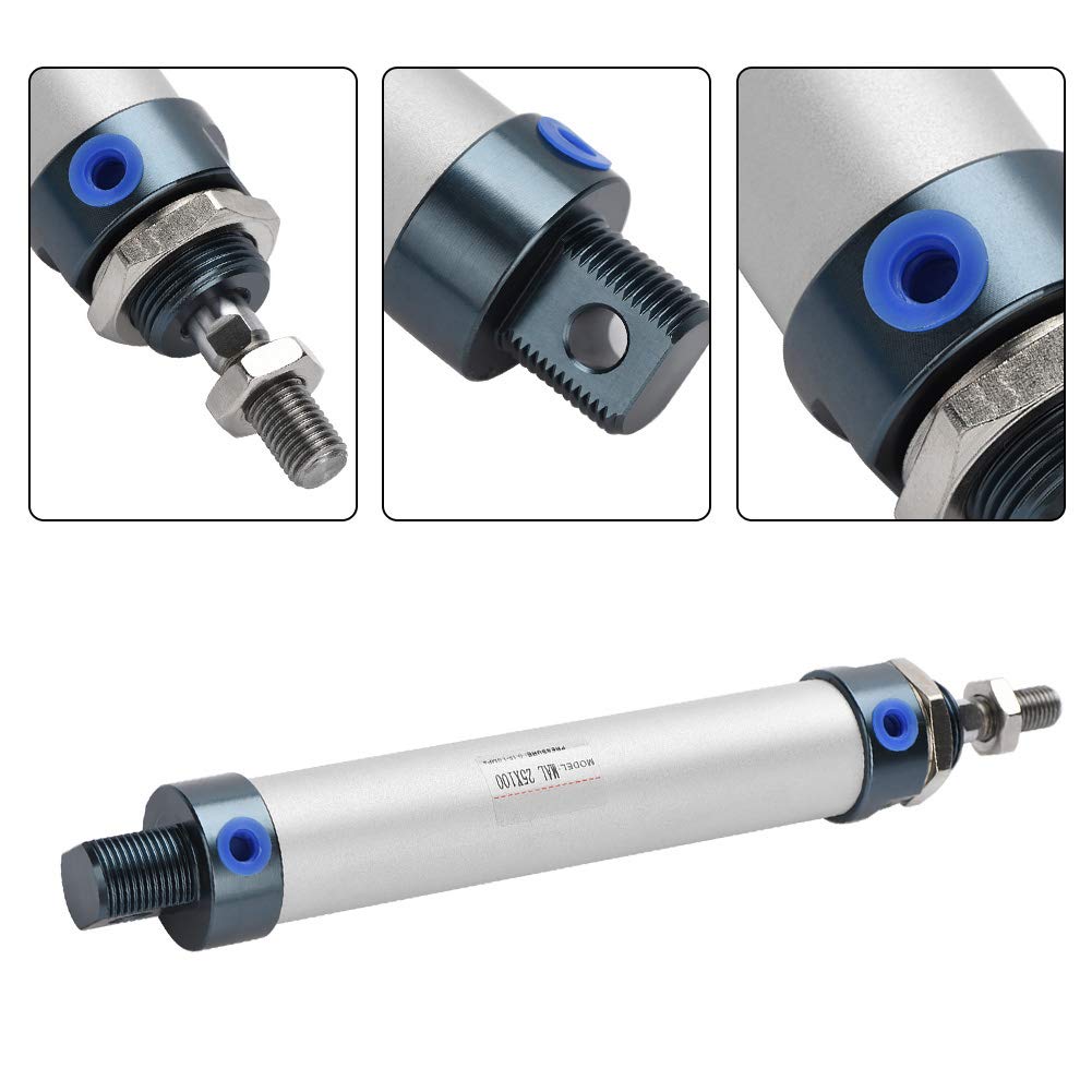 Mini Pneumatic Air Cylinder, 100mm Stroke 25mm Bore Pneumatic Cylinder for Industrial Use