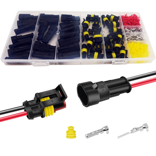 Twippo 20 Kits 2 Pin Connector Automotive Electrical Connectors 2 Wire Connectors Waterproof Connector Disconnect and Connect 22-16 AWG