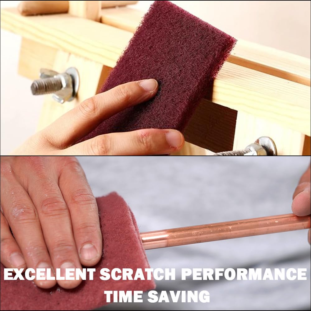 QZATTCAEN Maroon General Purpose Scuff Pads, Scuffing, Scouring Pad, Sanding, Paint Primer Prep Scratch - Surface Preparation Pad Car Auto Body Woodworking 7447-Premium, 5 Inches*15 Feet