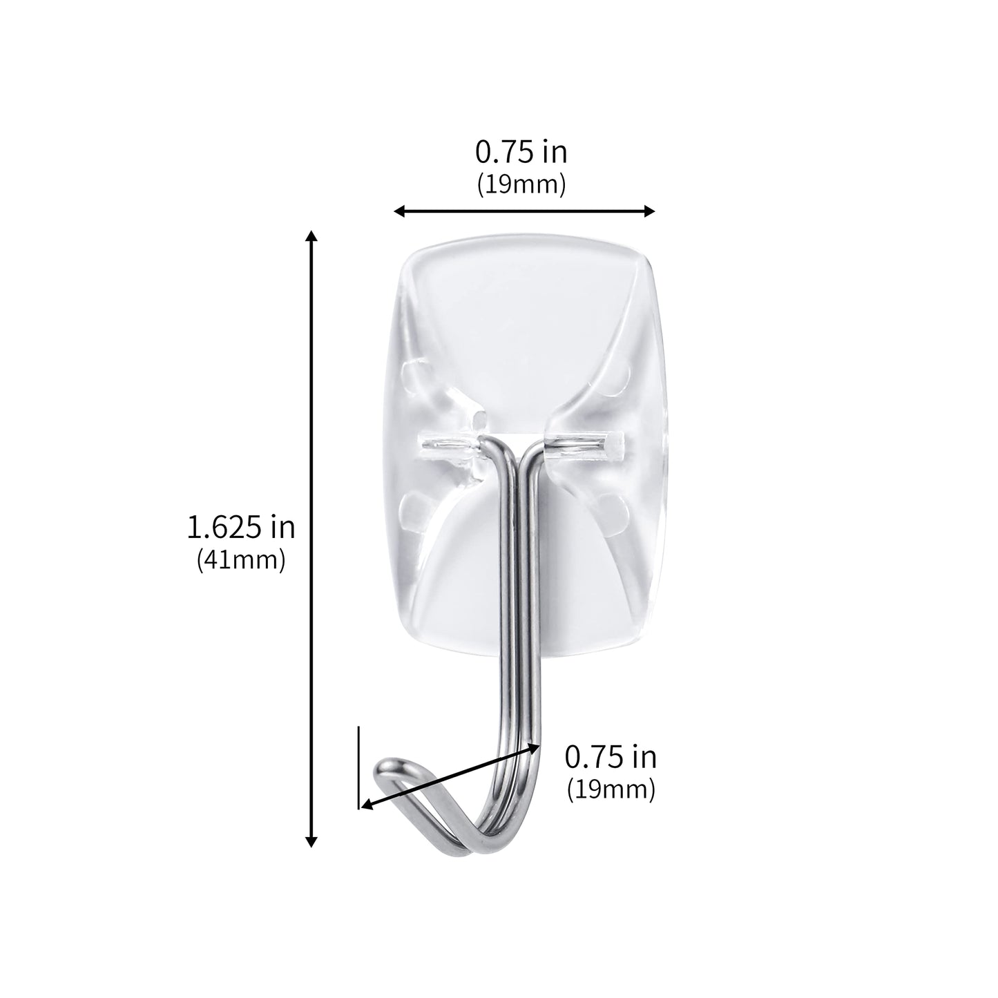 30 Small Hooks+40 Removable Strips, Clear Wire Hanger Hooks, Damage-Free Utility Hooks, Heavy Duty with Adhesive Strips, No Tools Wall Hooks for Hanging, Value Pack