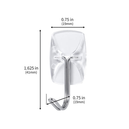 30 Small Hooks+40 Removable Strips, Clear Wire Hanger Hooks, Damage-Free Utility Hooks, Heavy Duty with Adhesive Strips, No Tools Wall Hooks for Hanging, Value Pack