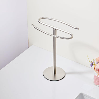 Brushed Nickel Hand Towel Holder Stand,13 Inch Free-Standing Towel Rack, SUS304 Stainless Steel Towel Bar Rack Stand, Tower Bar for Bathroom Kitchen Vanity Countertop…