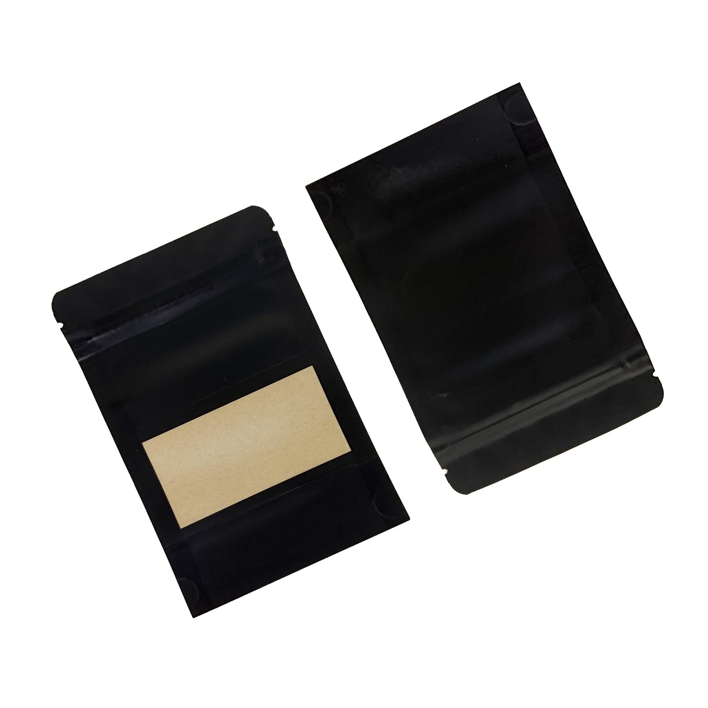 PABCK 50 Pcs Black Kraft Paper Window Bags Seeds Envelopes Stand Up Zipper Resealable Plastic Food Storage Bag Lock Seed Packets for Candy Spices Coffee Packaging Smell Proof 16x24cm (6.3x9.45 inch)