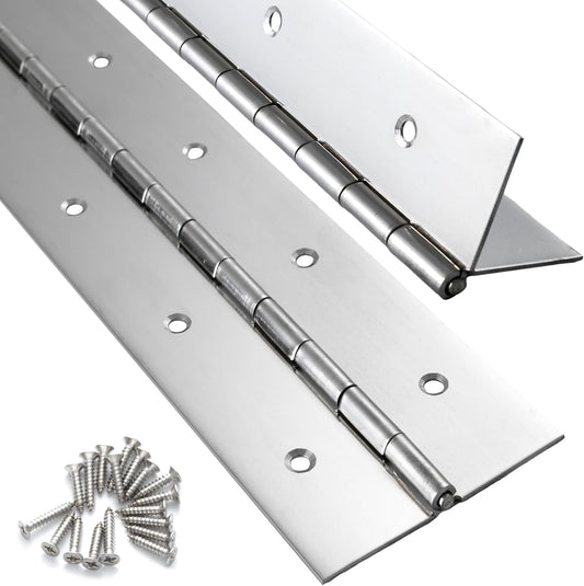 2 Pack Heavy Duty Piano Hinge 11 Inch x 2 Inch Width, 0.047'' Thick Stainless Steel Continuous & Piano Hinge for Cabinet, Door, Toolbox, Wooden Box, Metal Plate, Furniture, Industrial Project