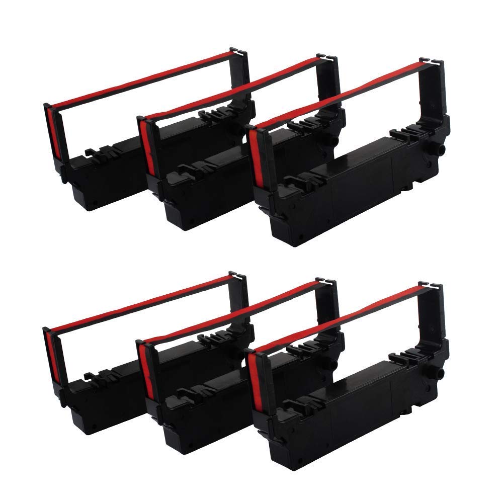 Printer Ribbon Cartridge Compatible with Star SP700, Star RC700BR, RC700, SP712, SP717, SP742, SP747, Black/Red Replacement, Pack of 6 Boxs