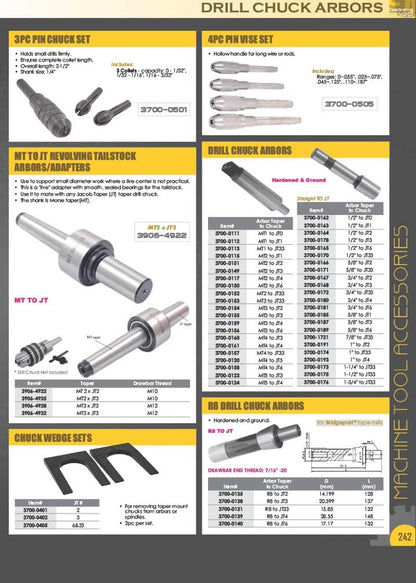 HHIP 3900-0265 4-Piece Drift/Center Key Set (Mt 1-2-3- and 4/5/6)