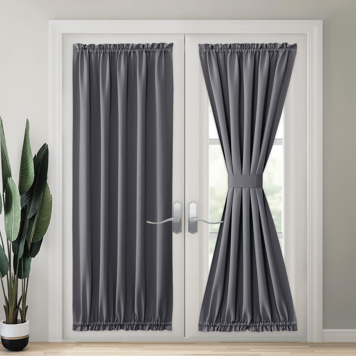 TYRON 2 Pack Screwed Sash Curtain Rod Adjustable 18-30 Inch, 3/8 In. Diameter, French Door Curtain Rods (Black)