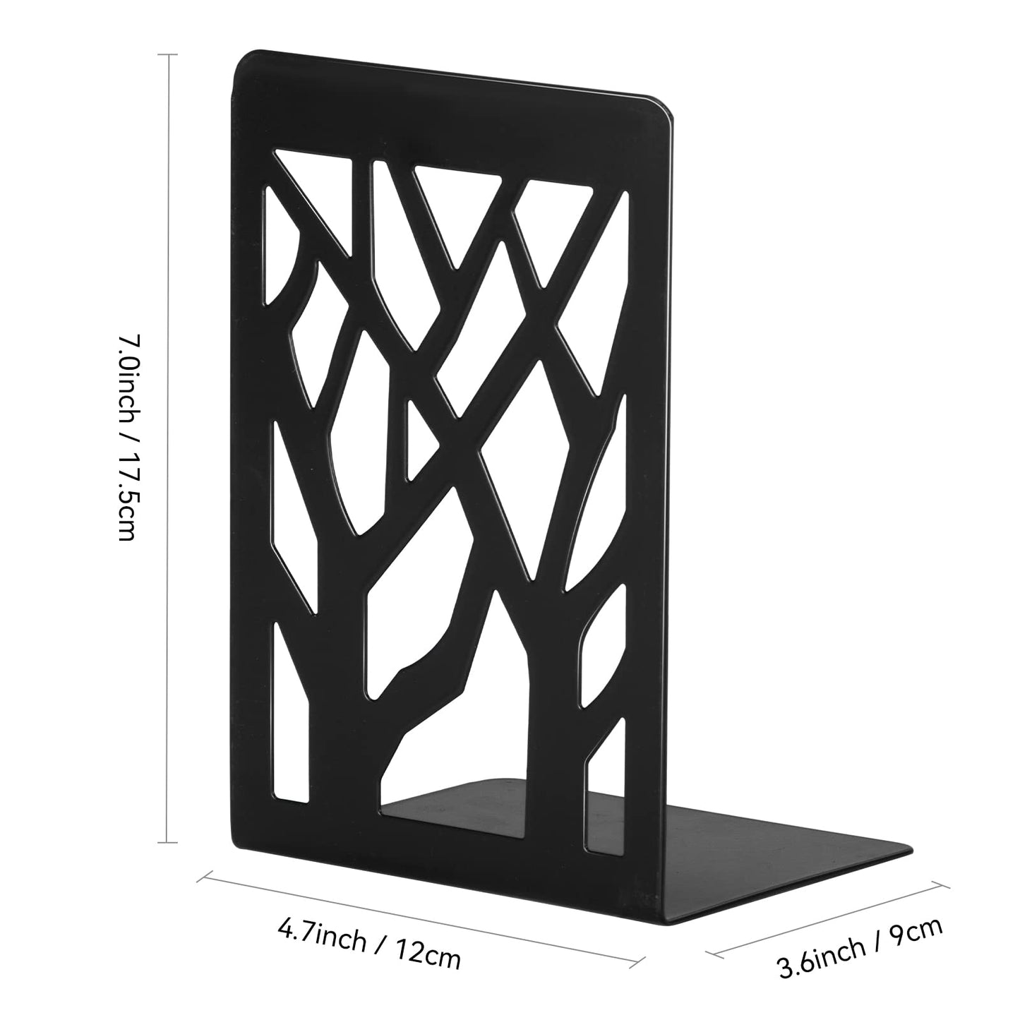 Book Ends, Bookends, Book Ends for Shelves, Bookends for Shelves, Bookend, Book Ends for Heavy Books, Book Shelf Holder Home Decorative, Metal Bookends, Bookend Supports, Book Stoppers (3 Pair, Black)