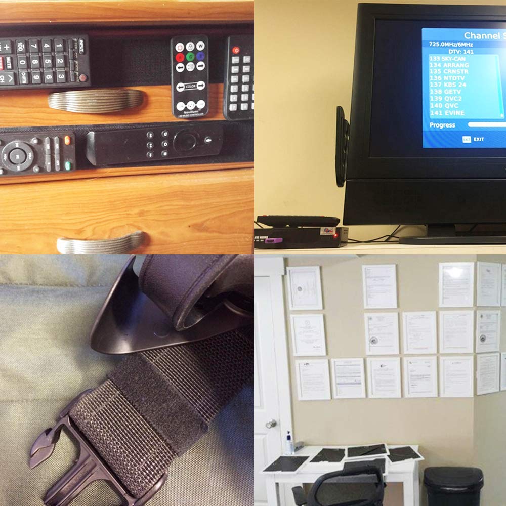 LLPT Hook and Loop Tape 2 Inch x 23 Feet Each Roll Heavy Duty Adhesive Industrial Strength Hook Loop Strip Mounting Tape Indoor and Outdoor Color Black (HTB230)