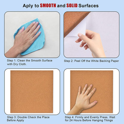 YCCYYCCY 30cm x 30cm Self-Adhesive Cork Borad, 4mm Thick Cork Boards for Walls, 9 Pack Bulletin Board, Cork Board Tiles for Office, Home, School(4mm,9P,CA)