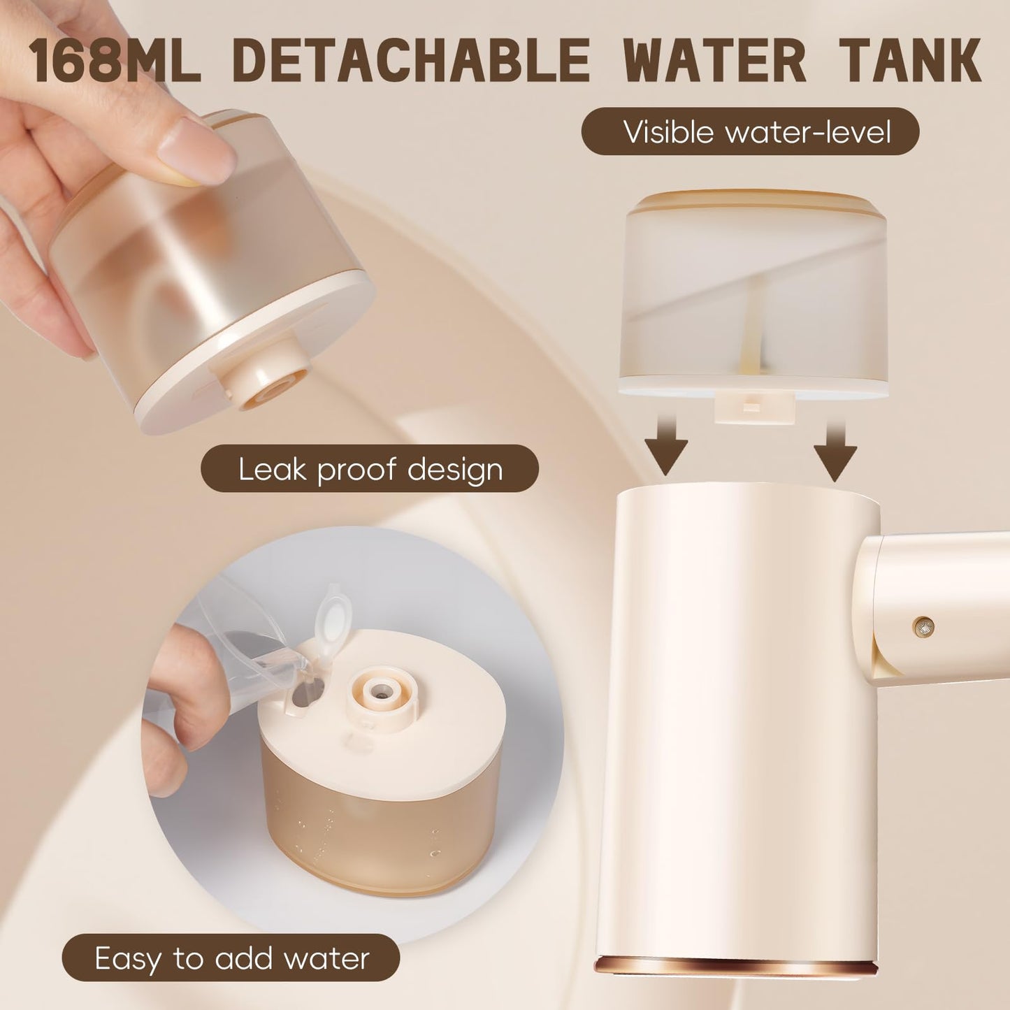 1500W Portable Steamer for Clothes - Foldable Compact Travel Steamer with 168ml Tank, Small Handheld Garment Steamers Iron with Brush for Home, Travel, Dorm Essential, 110V Only, Not for Europe