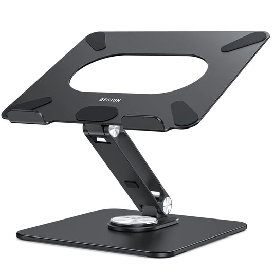 BESIGN LSX7 Laptop Stand with 360° Rotating Base, Ergonomic Adjustable Notebook Stand, Riser Holder Computer Stand Compatible with Air, Pro, Dell, HP, Lenovo More 10-15.6" Laptops, Lapdesk, Black