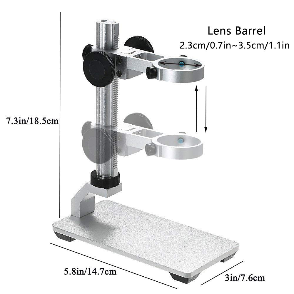 Bysameyee Wireless Digital Microscope 4K HD Wi-Fi Microscope Camera Digital Magnifier Compatible for iPhone, iPad, Android Phones and PC (Silver Stand)