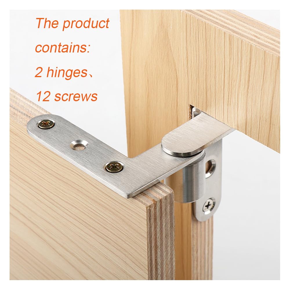 Black Pivot Hinge,Pivot Hinge Heavy Duty. Max Load 132lb/Pair Solid Stainless Steel,Fence gate Hinges,Yard Door Hinges，Used for railings and Wooden Doors（270 Degree Hinge Contains Screws）