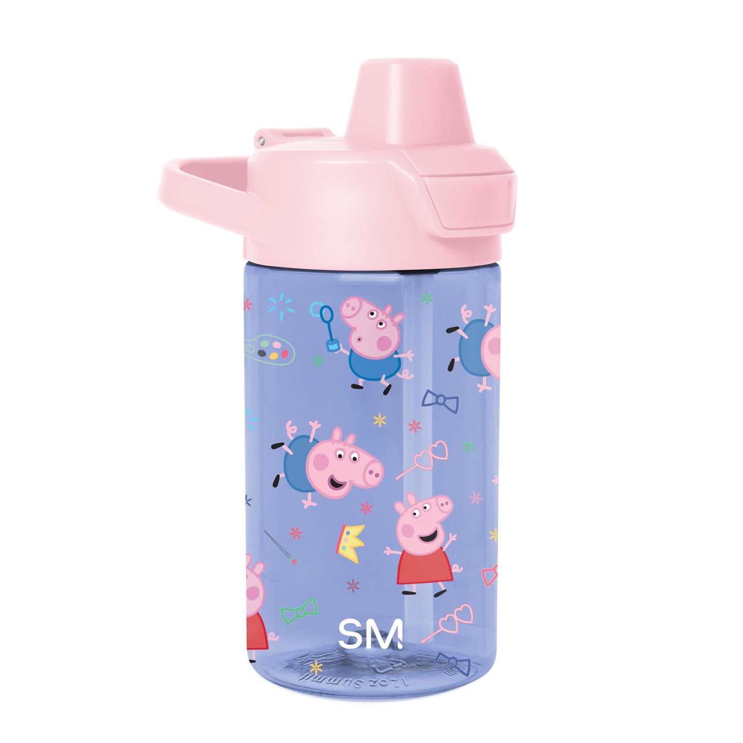 Simple Modern Peppa Pig Kids Water Bottle Plastic BPA-Free Tritan Cup with Leak Proof Straw Lid | Reusable and Durable for Toddlers, Boys | Summit Collection | 12oz, Peppa Pig Bubbles