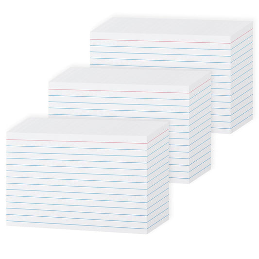 300 Pack 4x6 Lined Note Cards - Goefun 90LB White Index Cards 4 x 6 Ruled Flashcards for Studying, Note Taking and to Do List
