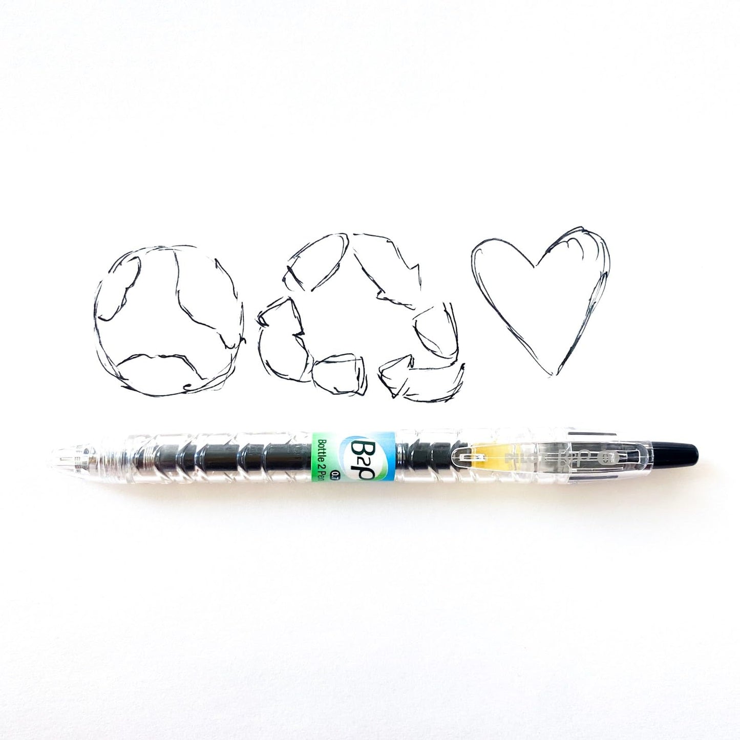 Pilot B2P Colors, Bottle to Pen, Retractable Gel Roller Pens Made from Recycled Bottles, Fine, Black Ink, Clear Barrel, Dozen Box -36629