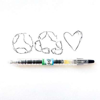 Pilot B2P Colors, Bottle to Pen, Retractable Gel Roller Pens Made from Recycled Bottles, Fine, Black Ink, Clear Barrel, Dozen Box -36629