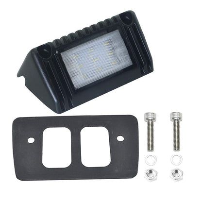 Raycharm 5" RV Exterior LED Work Lighting Fixture, 40° Down Angle Flood Beam, 6000K Cool-White Super Bright, 12V/24V DC, High Lumen Output Low Current Draw, Aluminum Housing Black Finish, 1-Pack
