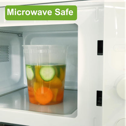 Deli Food Containers with Lids - 24 Sets 32 oz Airtight Food Storage Containers, Freezer/Dishwasher/Microwave Safe, Soup Containers For Takeout Meal Prep Storage
