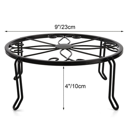 Tosnail 5-Pack Black Metal Plant Stands for Indoor & Outdoor, Holds Up to 60 lb Each, Double Braces Legs