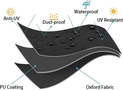 Amberr Lawn Mower Cover-Heavy Duty 600D Waterproof Push Mower Cover,Lawnmower Cover Waterproof Outdoor-Full Protection against Water,UV,Wind,Fit with Drawstring, Black 600D