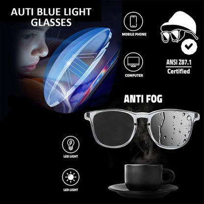 B.ANGEL Safety Glasses for Men and Women, Anti-fog Protective Eyewear with Scratch Resistant Clear Wraparound Lenses.