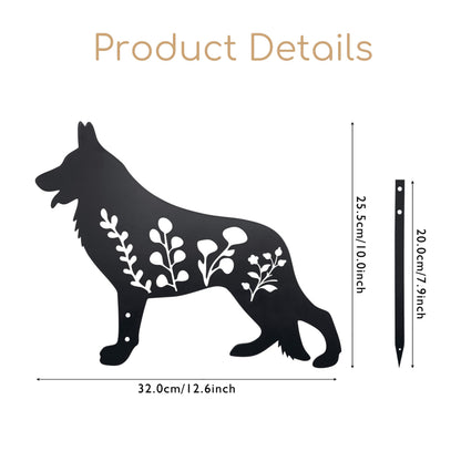 Urbraneco German Shepherd Garden Stake - Handcrafted Outdoor Decor for Dog Lovers, Durable Yard Art Statue