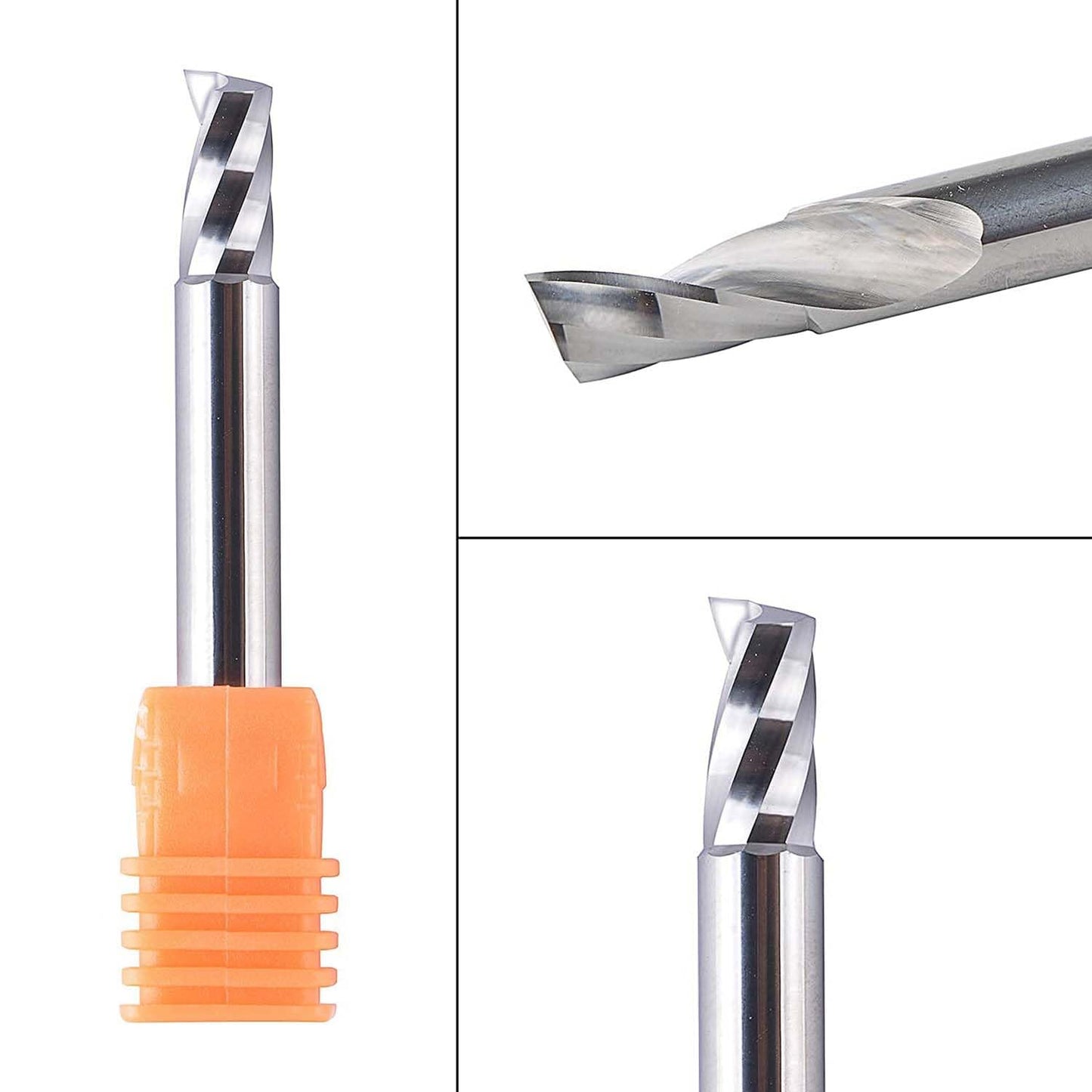 SpeTool O Flute UpCut 1/2 inch Carbide End Mill Single Flute Spiral CNC Router Bit 1/4 inch Shank Aluminum Acrylic Cutter