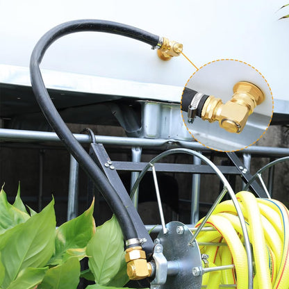 2 Pcs 90 Degree Hose Bends with A Strip of Adhesive Tape for Quick Connect Fittings Brass Rotating Solid Adapter Splitter Connector Hoses Water Connectors (2)