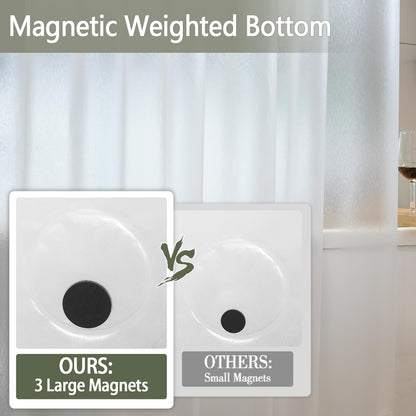 Seenus 72 x 84 inch Extra Long PEVA 9G Shower Curtain Liner Heavy Duty, Elegant 3D Silk Design Frosted Shower Curtain with 3 Large Magnets, Waterproof Plastic Shower Curtain for Bathroom