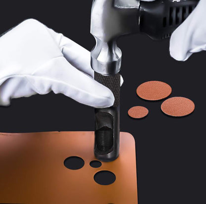Spurtar Hollow Punch Set 12 Pieces 1/8"- 3/4"(3-19mm) Heavy Duty Carbon Steel Round Leather Hole Tool Leather Punch Set Kit for Watch Cloth Belt Gaskets with Storage Bag (Black)