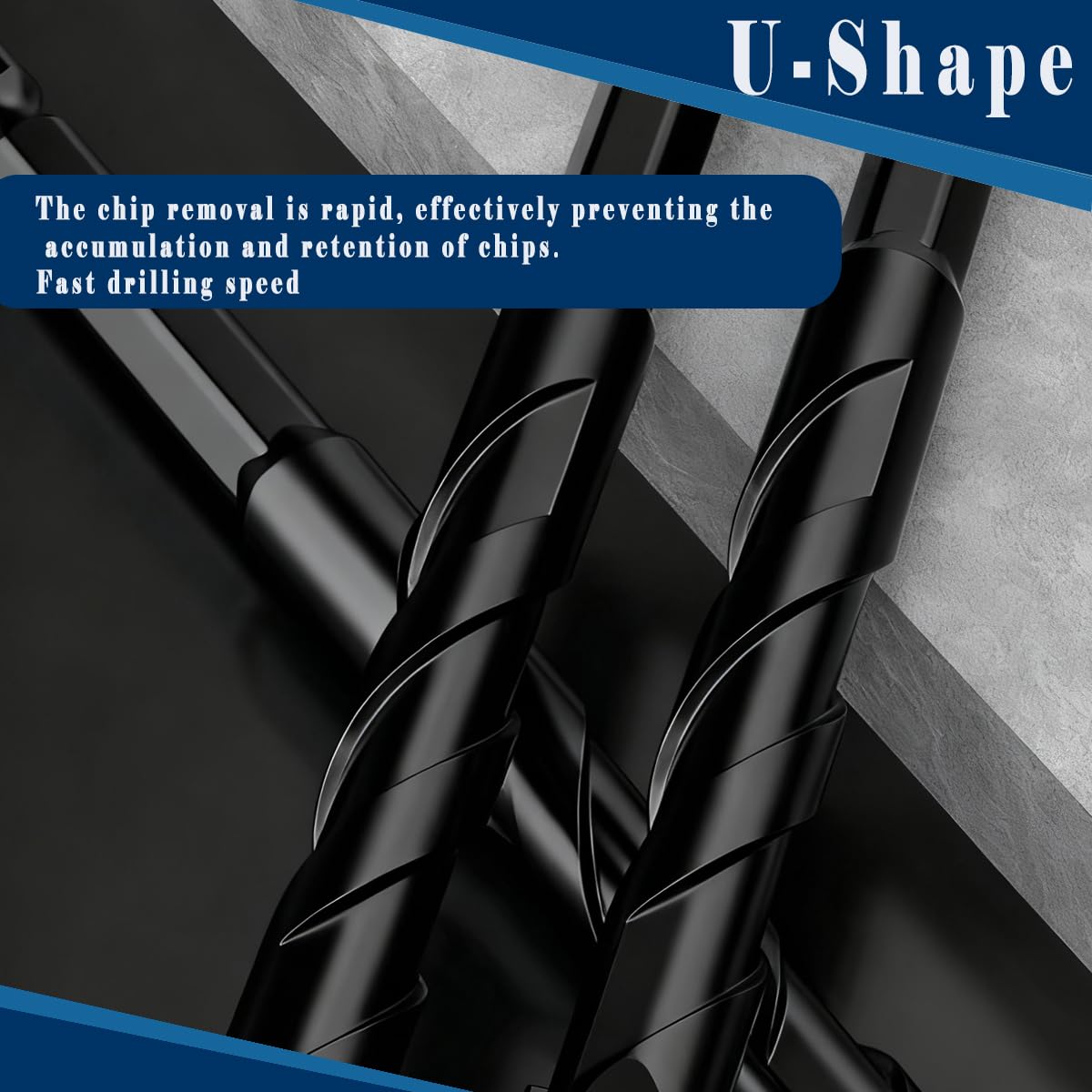 Larouoba 10pc Black Special Crooked Head Eccentric Drill Bit Set, Porcelain Tile Drill Bit Concrete Drill Bit for Glass,Brick,Plastic,Cement,Wood,Ceramic,Metal,Marble (3/16” to 1/2”).