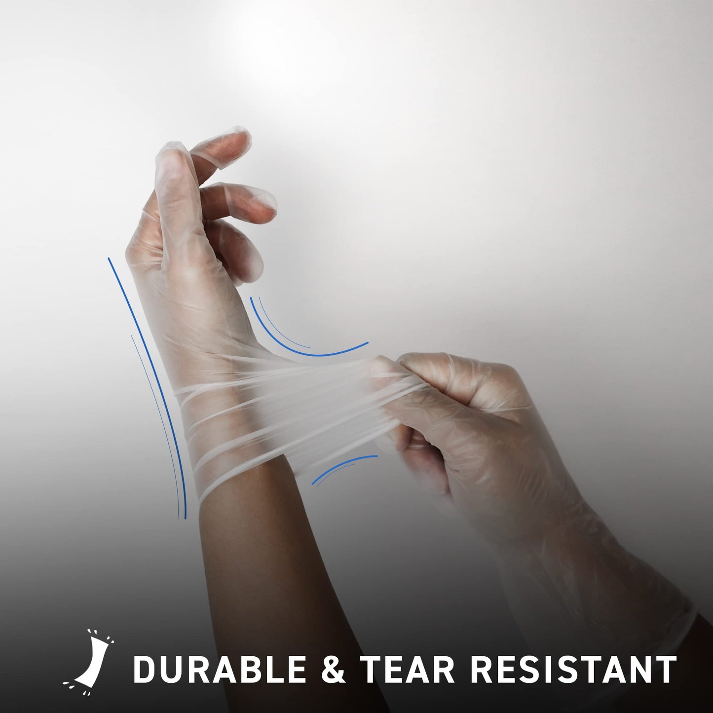 72HRS Vinyl Disposable All Purpose Clear Gloves – 4 mil, Latex Free and Power Free, Food Grade Multipurpose Gloves (200, Medium)