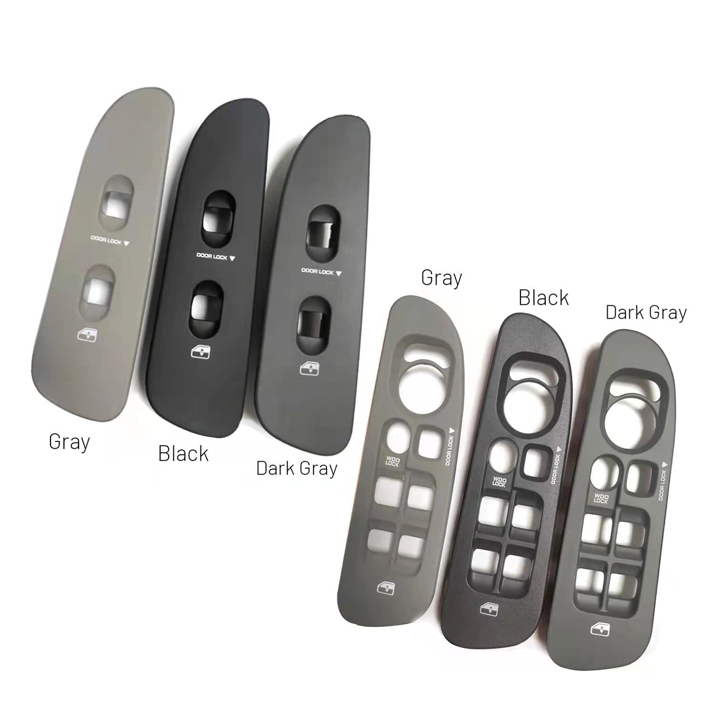 Driver and Passenger Black Door Window Switch Panel Bezel for 2002-2010 Dodge Ram 1500 2500 3500 (Black)