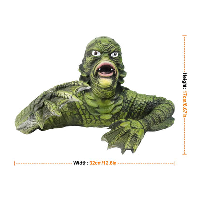 Black Lagoon Creature Figure Lizard Man Figurines Universal Monsters Wall Mount Decoration Statue Home Garden Decor