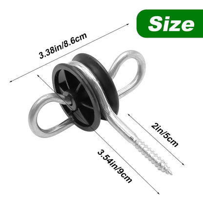Vkinman 12 Pack Farm Electric Fence Wood Post Insulator Electric Fence Gate Handle Anchor Screw-in Insulator Black Fence Ring Post Wood Post Insulator for Electric Fence Wood Post