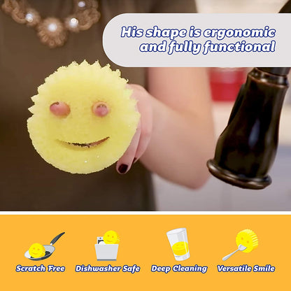 Scrub Daddy®, The Original Scrub Daddy - FlexTexture Sponge, Soft in Warm Water, Firm in Cold, Deep Cleaning, Dishwasher Safe, Multi-use, Scratch Free, Odor Resistant, Functional, Ergonomic, 4ct Roll