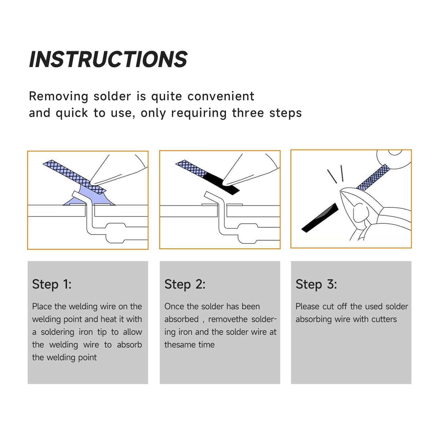 TOWOT Solder Wick, Desoldering Braid, Flux Wick, and Desoldering Wicks - Efficient and Professional Solder Removal SolutionSolution