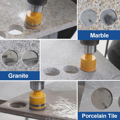 HIGHDRIL Diamond Core Drill Bit,2Pcs Diameter 32mm 1-1/4" with Triangle Shank Vacuum Brazed Hole Saw for Concrete Granite Marble Glass Porcelain Tile Masonry Brick
