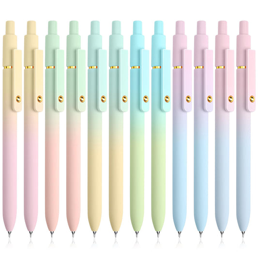 UIXJODO 12 Pcs Gel Pens 0.5mm Quick Dry Black Ink Pens Fine Point Smooth Writing Pens, Cute Office and School Supplies Gifts for Women Teacher Students (12 Pcs Ombre Gold)