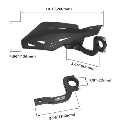 RUTU Dirt Bike Handguards 7/8 Inch 22mm,Motorcycle Handguards with CNC Bracket Pair Fit for Dirt Pit Bikes, Motocross, ATV, CRF KLX KX LTR TRX SX SXF EXC XCW Grizzly,Scooter,Hawk 250 - Black