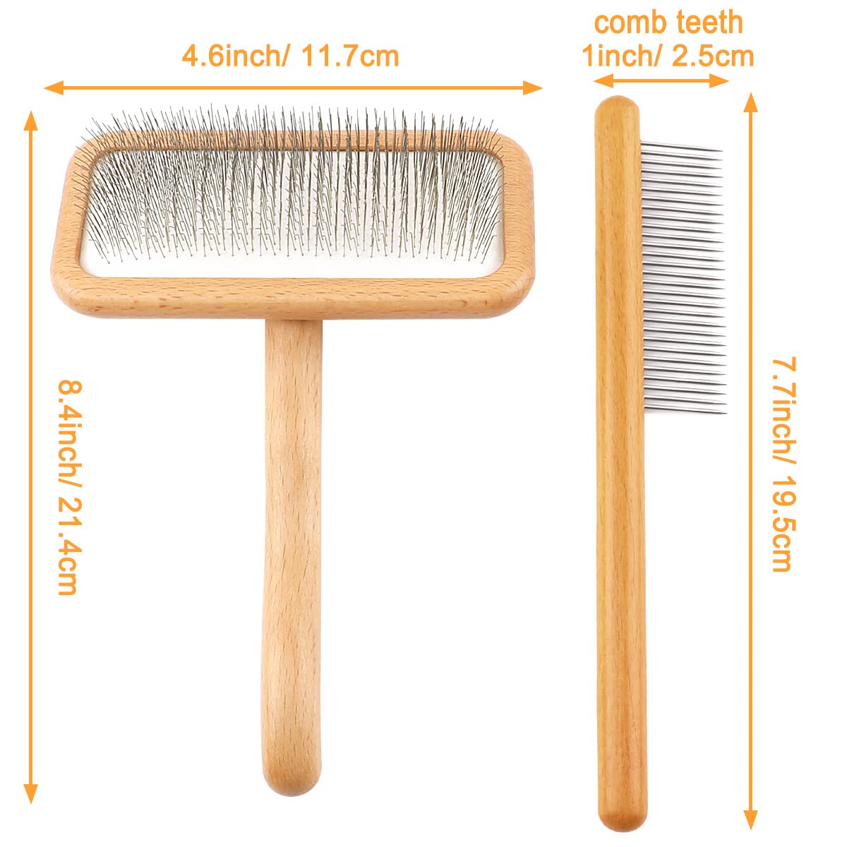 Carpet Rake-Sheepskin Wool Brush and Sheepskin Brush Cleaner Comb, More Suitable for Pile Carpets/Rugs, for Carding Fur, Restore Carpets Softness and Texture (Wood, 2PCS(Big+ Small)