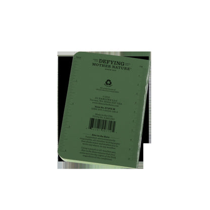 Rite in the Rain Weatherproof Mini-Stapled Notebook, 3 1/4" x 4 5/8", Green Cover, Universal Pattern, 3 Pack (No. 971FX-M)