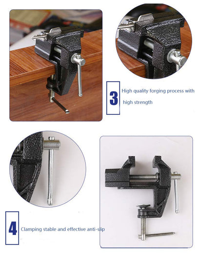 Mini Table Clamp, Small Bench Vice, New Upgraded cast Iron Manufacturing Jewelers Hobby Clamps Craft Repair Tool Portable Work Bench Vise (mini)