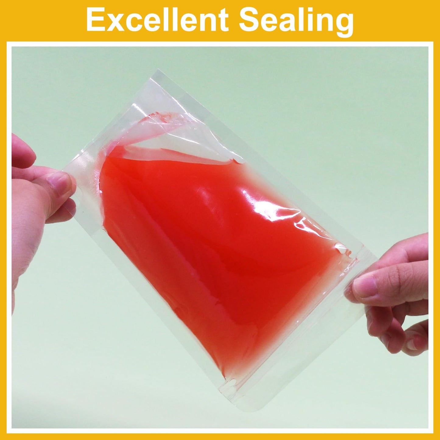 SumDirect Clear Resealable Stand Up Bags - 100 Pack 5.1x7.8 Inche/550ml Stand Up Pounch Zipper Drink Bags for Food