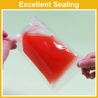 SumDirect Clear Resealable Stand Up Bags - 100 Pack 5.1x7.8 Inche/550ml Stand Up Pounch Zipper Drink Bags for Food