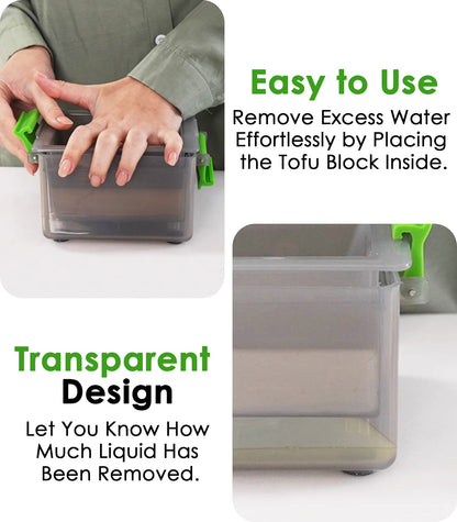 Tofu Press, Easily Remove Water from Tofu in 15-20 Minutes, Tofu Squeezer Dishwasher Safe, Tofu Drainer and Strainer, Paneer Maker BPA Free