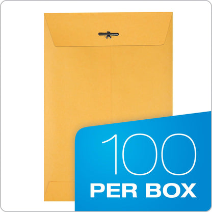 Quality Park Clasp Envelopes, 6.5 X 9.5-Inch, Brown Kraft, Box of 100 (37863)